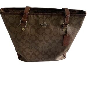 Coach Brown Signature Tote Bag